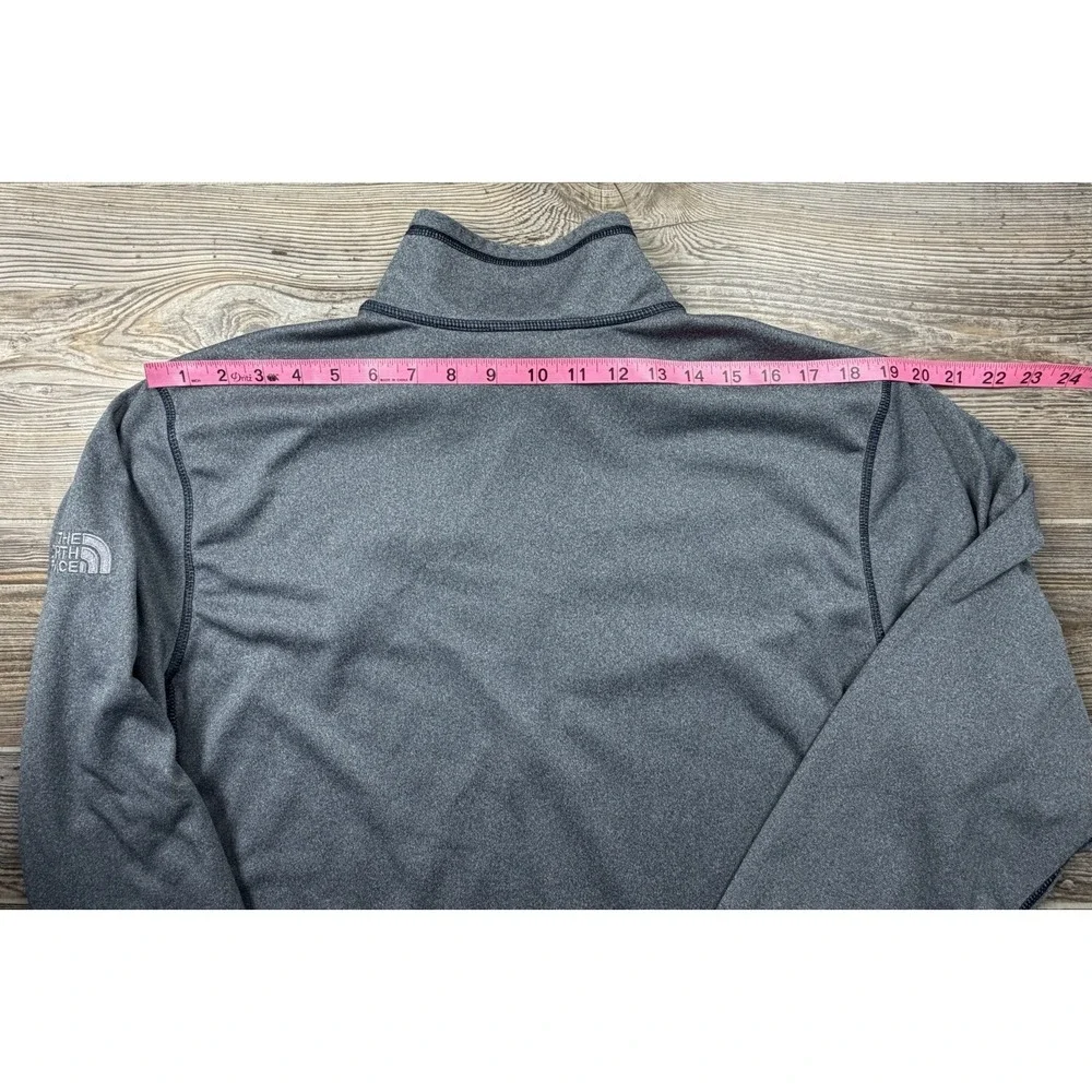 The North Face Grey 1/4 Zip Pullover Activewear Shirt With BIGGBY Logo Mens L